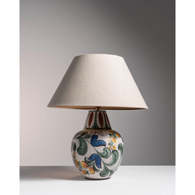1970s Germany Blue Ceramic Table Lamp For Sale - Image 14 of 15