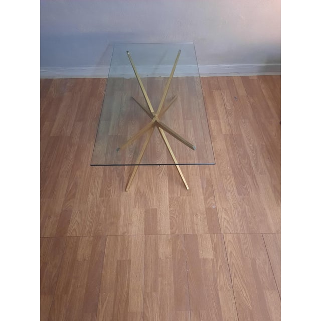 1950s Coffee Table in Glass and Gilt Aluminum attributed to Enrico Pandolfini, 1950s For Sale - Image 5 of 12