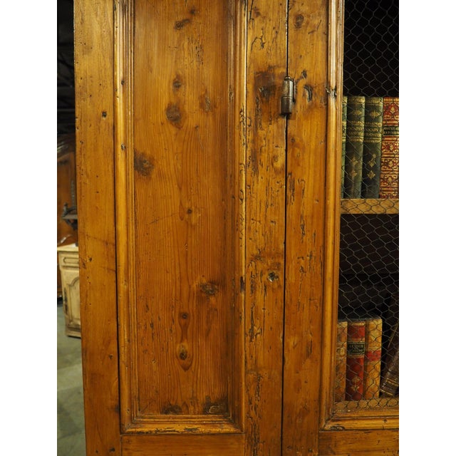 A Circa 1800 Tuscan Pine Bookcase With Wire Panels For Sale - Image 11 of 18