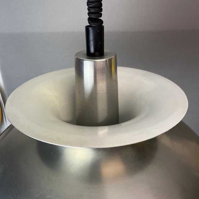 Modern Scandinavian Danish Brushed Aluminium Rise and Fall 4-Light Hanging Lamp, 1970s For Sale - Image 13 of 17