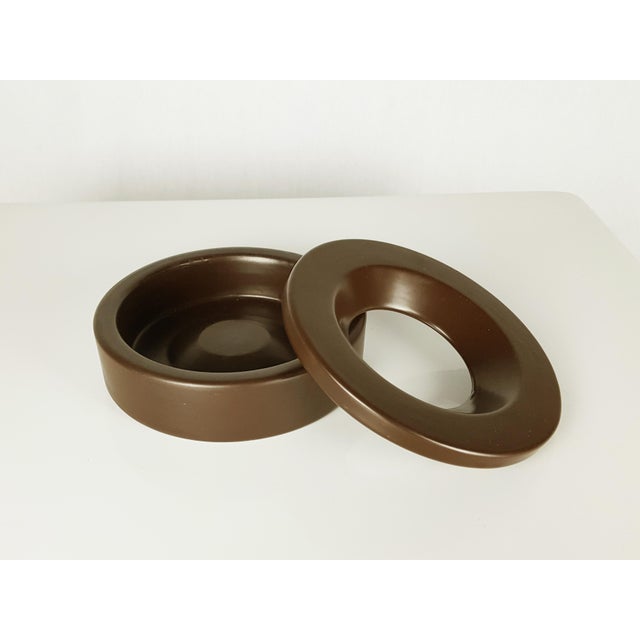 Small Brown Ceramic Barbados Ashtray by Angelo Mangiarotti for Danese, 1964 For Sale - Image 3 of 7