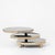 Modernist octagonal coffee table attributed to Acerbis in steel and black laminate with three adjustable levels.
