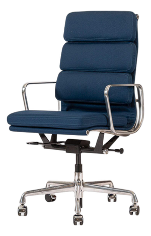 Herman Miller Eames Tall Navy Blue Fabric Desk Chair Soft Pad