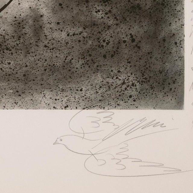 Modern 'Couple Embracing' by Hans Erni, Liebespaar Kuscheln, Modernist Grisaille Aquatint Etching For Sale - Image 3 of 10