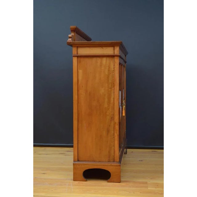 Antique Edwardian Satinwood Cabinet Bookcase, 1900 For Sale - Image 6 of 13