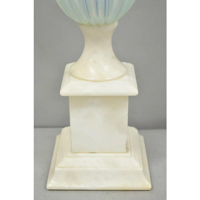 Blue Vintage Murano Italian Mid Century Modern Blue Blown Glass Marble Table Lamp For Sale - Image 8 of 15
