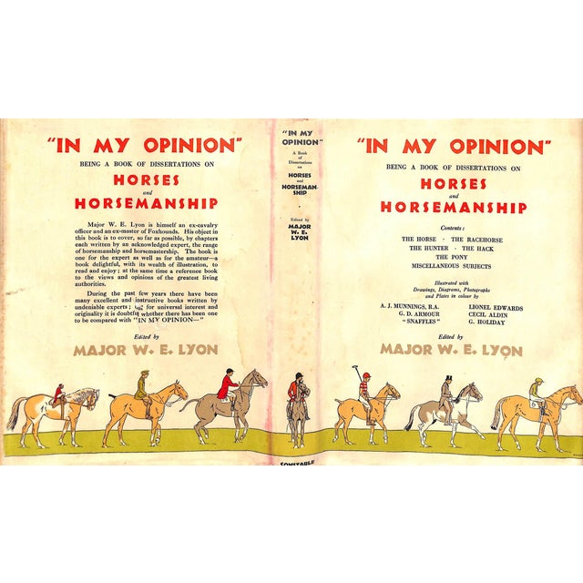 "In My Opinion: Horses and Horsemanship" 1928 Lyon, Major w.e. [Ediited By] For Sale