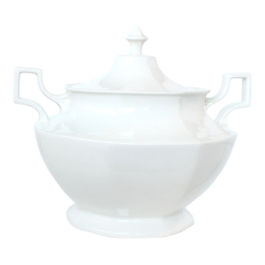 Lrg. White English Jonhson Bros. Ironstone Tureen 10.5"