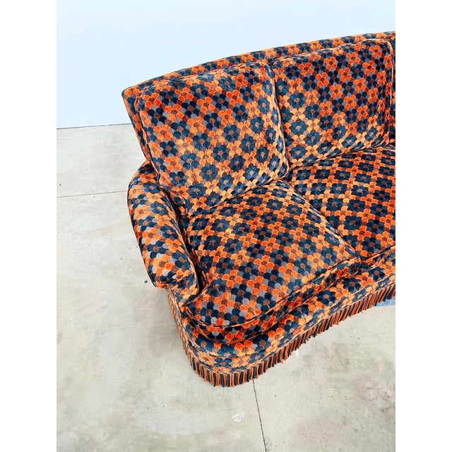 Vintage Velvet Sofa with Scale Pattern, 1970s For Sale - Image 12 of 17