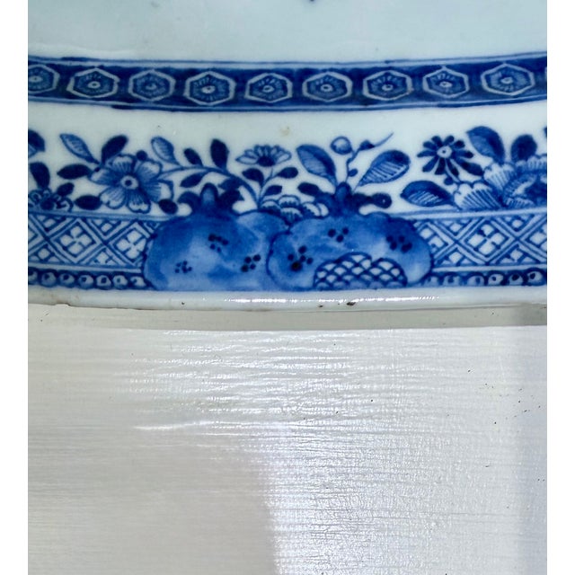 Chinese Export Porcelain Shaped Dish, Blue and White With Flower Basket, Qing Dynasty, Circa 1800 For Sale - Image 10 of 17