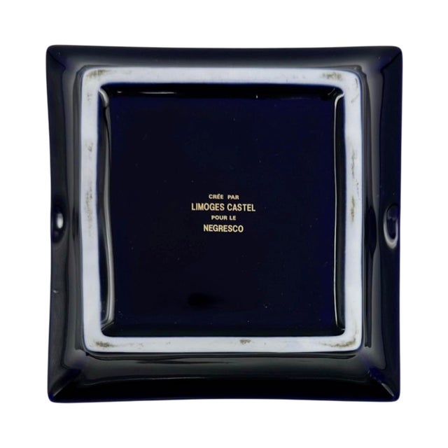 Vintage Le Negresco Hotel Nice France Cobalt Blue Porcelain Ashtray For Sale In Washington DC - Image 6 of 7