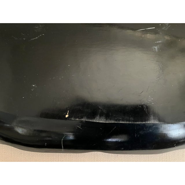 Scalloped Oval Lacquer Tray For Sale - Image 4 of 7