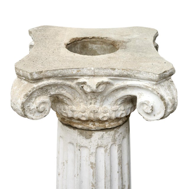 White French Antique Concrete Ionic Column, Impressive, Circa 1920 For Sale - Image 8 of 9