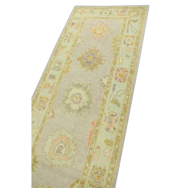 Early 21st Century Modern Turkish Oushak Rug 3'1" x 11'5" For Sale - Image 5 of 6
