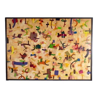 Signed Oil on Paper Abstract Painting by Walter Sorge For Sale