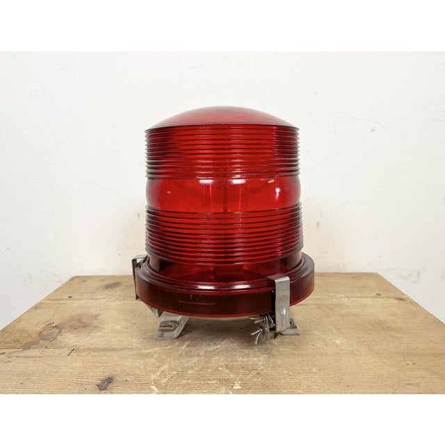 Vintage industrial airport runway floor lamp made by Polam Wilkasy in Poland during the 1960s. It features an iron floor...