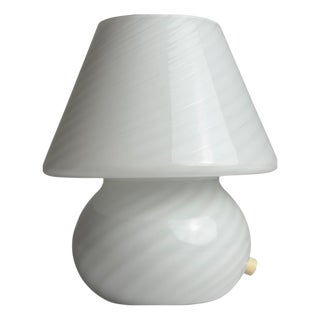 Vintage Swirl Murano Glass Table Lamp, 1970s For Sale