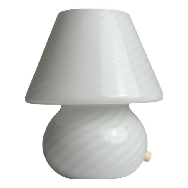 Vintage Swirl Murano Glass Table Lamp, 1970s For Sale