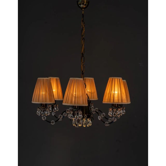 Brown Viennese Chandelier in the Style of Lobmeyr, 1950s For Sale - Image 8 of 18