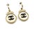 Contemporary Chanel Black CC Gold Ribbon Button Large Hoop Earrings, A Pair For Sale - Image 3 of 5
