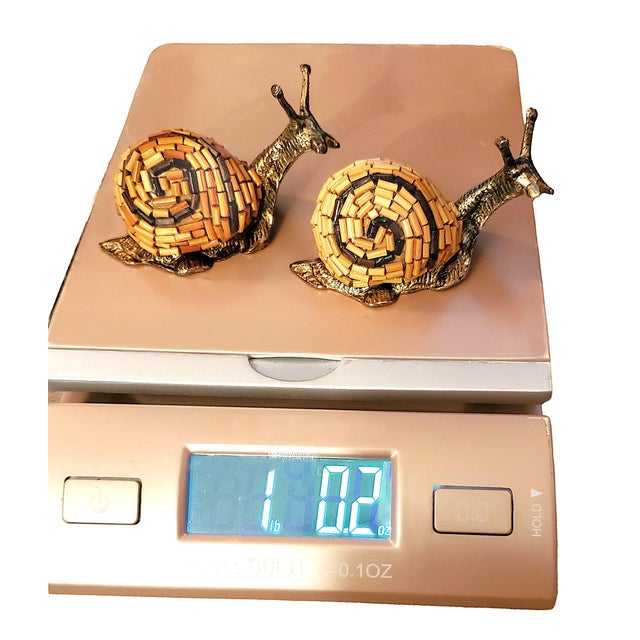 Snail Sculpture Pair 1970s Signed Tarzia Firenze Italy For Sale - Image 12 of 13