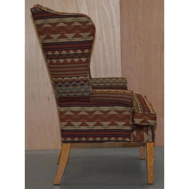 Wingback Armchair in Kilim Wool Upholstery with Beech Frame For Sale - Image 13 of 18