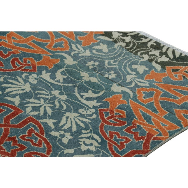 Vintage Hereke Runner Rug in Teal Blue With Arabesque Medallions | Rug & Kilim For Sale In New York - Image 6 of 7