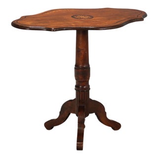 Antique Small Table Walnut Maple Inlays Bois De Violette Xix Century For Sale