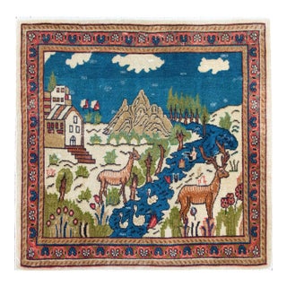 Early 20th Century Persian Pictorial Tabriz Rug For Sale