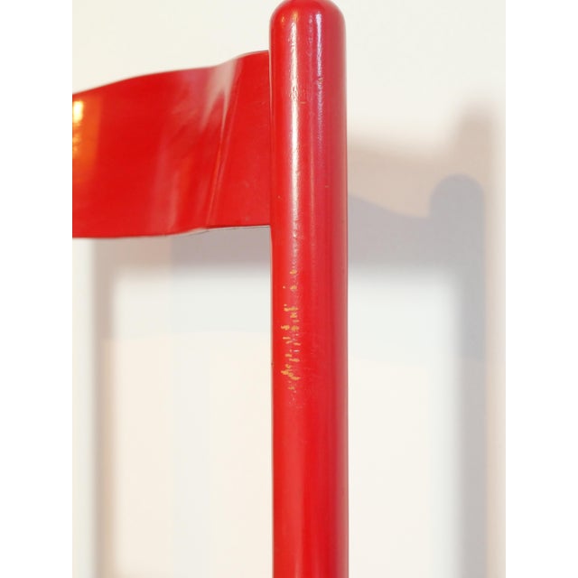 Red Lacquered Wooden Chairs with Braided Rope Seats, 1980s, Set of 4 For Sale - Image 11 of 12
