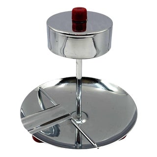 Early Mid 20th Century Chrome and Bakelite Ashtray W/ Pull-Match Dispenser For Sale