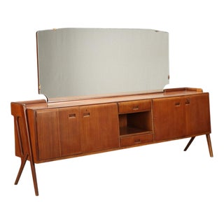 Vintage Sideboard with Mirror, 1960s For Sale