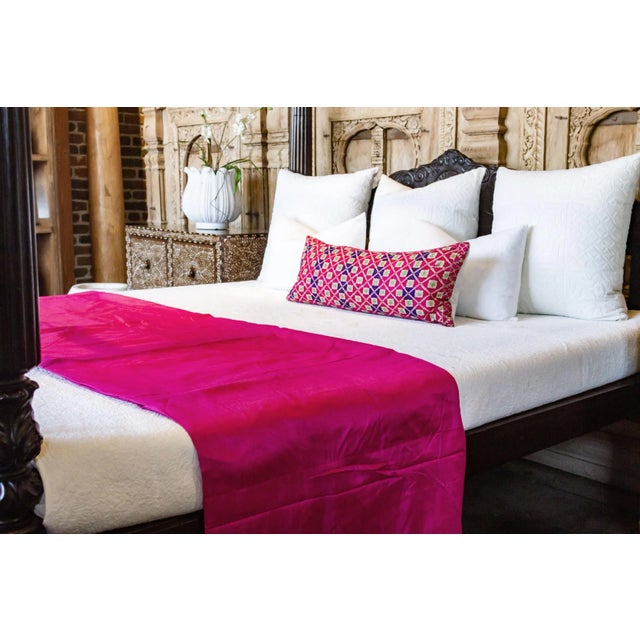 Indian Pink Silk Blend Duvet Bed Cover For Sale - Image 3 of 6