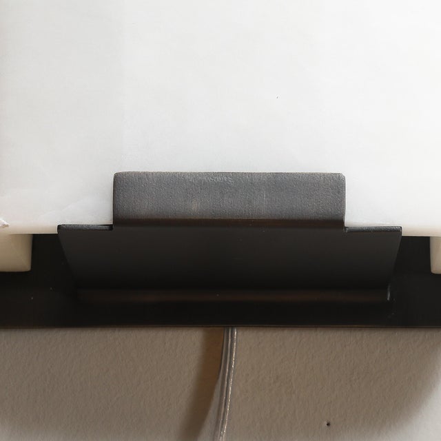 Pair of Modernist Alabaster & Oil-Rubbed Bronze Wall Sconces For Sale - Image 11 of 18