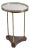 French Marble Top and Brass Gallery Top End Table, Brass Legs For Sale
