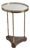French White Marble Top and Brass Gallery Top End Table, Brass Legs For Sale