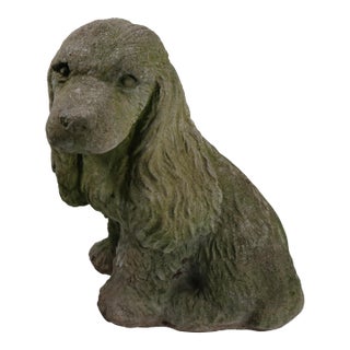 Late 20th Century Concrete Garden Cocker Spaniel Statue For Sale