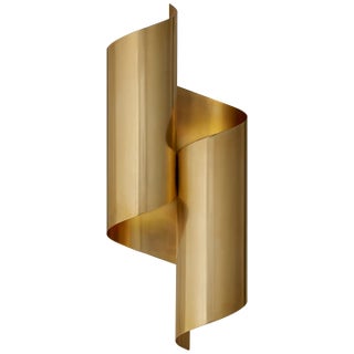 AERIN for Visual Comfort Signature Iva Medium Wrapped Sconce in Hand-Rubbed Antique Brass For Sale