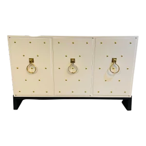 Tommi Parzinger Originals 1940 Studded 3 Door American Cabinet