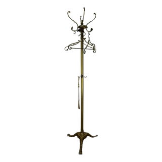 Vintage Baroque-Style Coat Rack in Brass with Hangers and Shoehorn, 1970s, Set of 3 For Sale
