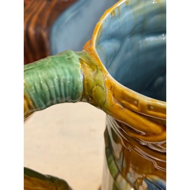 Antique Minton-Style Majolica Pottery Pitcher For Sale In Pittsburgh - Image 6 of 12