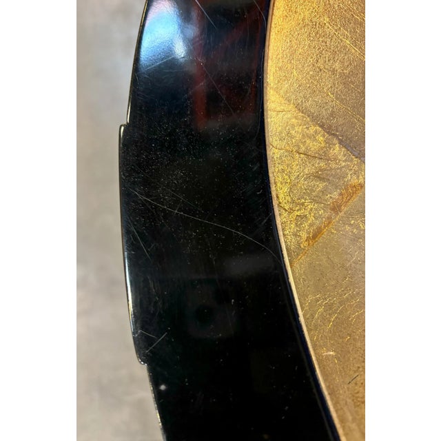 Black Black Lacquer and Gold Leaf With Glass Top Barry Table From the Madeline Stuart Collection For Sale - Image 8 of 9