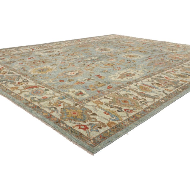 61285 Blue Persian Sultanabad Rug, 10'10 x 13'07. Originating in Iran's Sultanabad region, Persian Sultanabad rugs are...