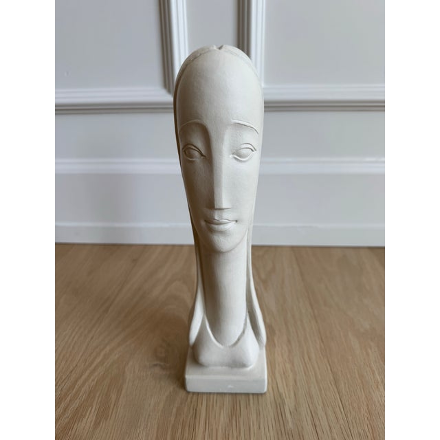 1970s Rima Padova Modernist Plaster Bust Sculpture, Signed - 11" For Sale - Image 9 of 11
