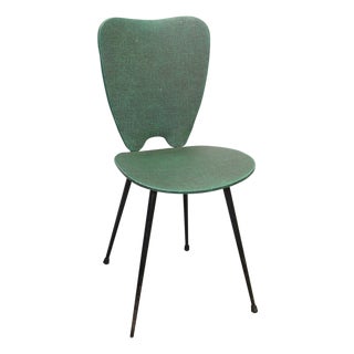 1960s Mid Century Green Vinyl Chair For Sale
