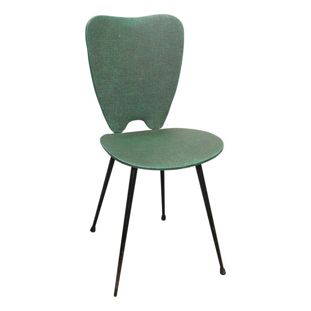 1960s Mid Century Green Vinyl Chair For Sale