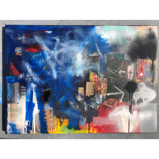 Inspired by New York City at night. Textured layers of mixed media. Wired and ready to hang. COA included.