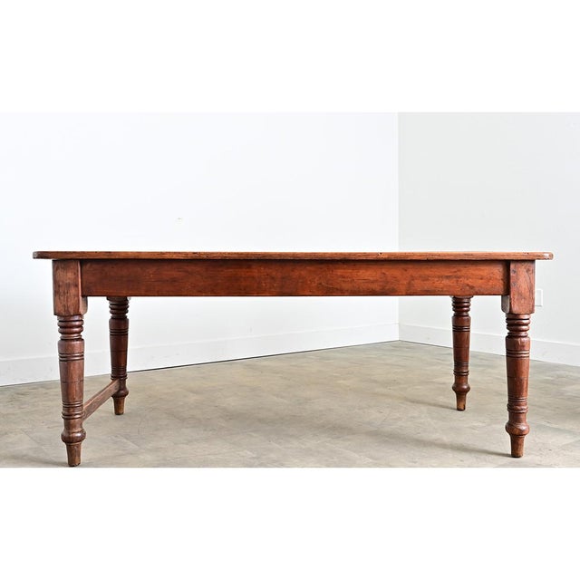 Brown English 19th Century Pine Farmhouse Table For Sale - Image 8 of 12