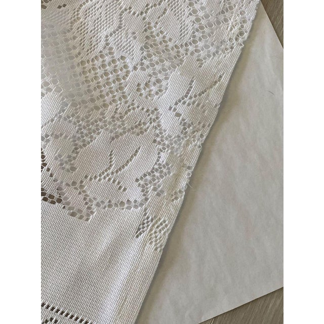 Vintage Lace Window Curtain Panel Victorian Style 63" W X 79" L For Sale In Pittsburgh - Image 6 of 6