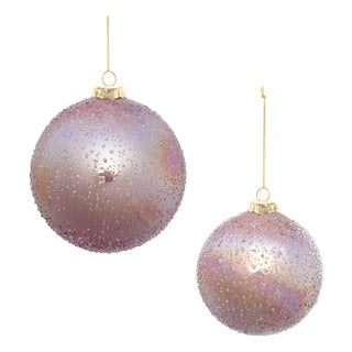 Iridescent Beaded Glass Ornament (Set of 4) For Sale